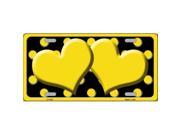 Smart Blonde LP 2424 Yellow Black Polka Dot Yellow Center Hearts Novelty License Plate