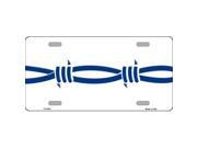 Smart Blonde LP 4222 Thin Blue Line Barbwire White Metal Novelty License Plate
