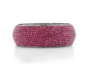 SuperJeweler Pink Swarovski Elements Crystal 1 in. Wide Domed Bangle Bracelet