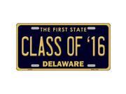 Smart Blonde LP 6732 Class of 16 Delaware Novelty Metal License Plate
