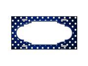 Smart Blonde LP 7410 Blue White Small Dots Scallop Print Oil Rubbed Metal Novelty License Plate