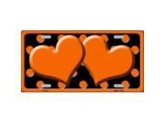 Smart Blonde LP 2425 Orange Black Polka Dot Orange Center Hearts Novelty License Plate