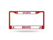 Atlanta Braves Metal License Plate Frame Red