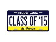 Smart Blonde LP 6057 Class of 15 Pennsylvania State Background Novelty Metal License Plate