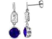 Doma Jewellery SSEZ024PRC Sterling Silver Earrings With CZ 25 mm. height
