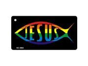 Smart Blonde KC 4664 Jesus Fish Rainbow Design Novelty Key Chain