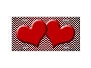 Smart Blonde LP 7185 Red White Small Chevron Hearts Print Oil Rubbed Metal Novelty License Plate