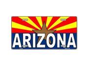 Smart Blonde LP 5176 Arizona Flag White Arizona Metal Novelty License Plate Sign