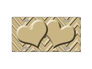 Smart Blonde LP 4978 Gold Light Gold Heart Chevron Monochromatic Metal Novelty License Plate