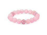 PalmBeach Jewelry 5257710 Agate and Crystal Accent Bead Birthstone Stretch Bracelet 8 October Simulated Tourmaline