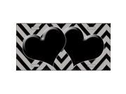 Smart Blonde LP 5053 Grey Black Chevron With Hearts Metal Novelty License Plate