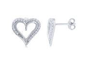 Doma Jewellery SSEHZ074 Sterling Silver Heart Earring With Micro Set CZ 3 g.