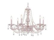 Crystorama Lighting 5026 AW CL S Sutton 6 Light Clear Element Crystal White Chandelier I