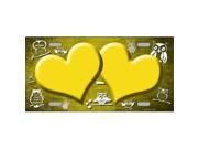 Smart Blonde LP 7756 Yellow White Owl Hearts Oil Rubbed Metal Novelty License Plate