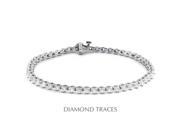 Diamond Traces D SB900 300 0010 18K White Gold 2 Prong Setting 3.00 Carat Total Natural Diamonds Tennis Bracelet