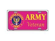 Smart Blonde LP 4278 Army Veteran Pink Novelty Metal License Plate