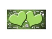 Smart Blonde LP 7763 Lime Green White Owl Hearts Oil Rubbed Metal Novelty License Plate