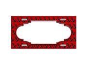 Smart Blonde LP 5319 Red Black Anchor Print With Scallop Center Metal Novelty License Plate