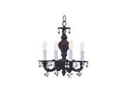 Sutton Collection 5224 VB CLEAR Sutton Collection Wrought Iron Chandelier Draped with Clear Murano Crystal Drops