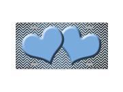 Smart Blonde LP 7194 Light Blue White Small Chevron Hearts Print Oil Rubbed Metal Novelty License Plate