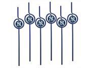 Pangea MLB New York Yankees Team Sip Straw 6 Pack