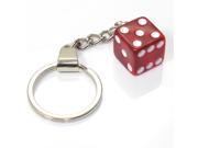 SmallAutoParts Clear Red Dice Keychain
