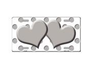 Smart Blonde LP 4246 Grey White Polka Dot Print With Grey Centered Hearts Novelty License Plate