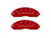 MGP Caliper Covers 10198SMGTRD Mustang Red Caliper Covers Engraved Front Rear Set of 4
