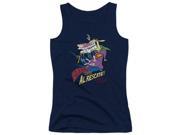 Trevco Cow Chicken Super Cow Juniors Tank Top Navy Small