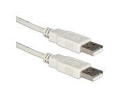 QVS CC2208 06 6 ft. USB 2.0 High Speed Type A Male to Male Beige Cable