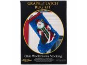 M C G Textiles 37674 Latch Hook Kit 12 X17 Olde World Santa Stocking