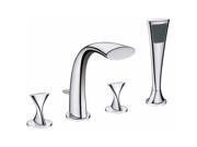 Ultra Faucets UF65340 Chrome 2 Handle Twist Roman Tub Faucet With Hand Shower