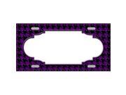 Smart Blonde LP 4596 Purple Black Houndstooth With Scallop Center Metal Novelty License Plate