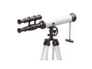 Handcrafted Model Ships ST 0126 Black W 50 in. Floor Standing Oil Rubbed Bronze With White Leather Griffith Astro Telescope