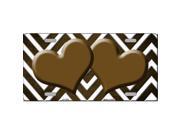 Smart Blonde LP 7076 Brown White Hearts Chevron Print Oil Rubbed Metal Novelty License Plate