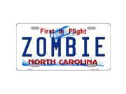 Smart Blonde LP 6751 Zombie North Carolina Novelty Metal License Plate