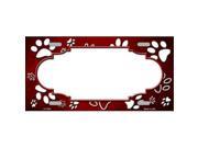 Smart Blonde LP 7593 Paw Print Scallop Red White Metal Novelty License Plate