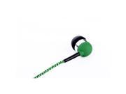 Tweedz Green Earbuds Headphones with 100% Braided Fabric Wrapped Cords