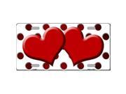 Smart Blonde LP 6981 Red White Dots Hearts Oil Rubbed Metal Novelty License Plate