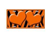 Smart Blonde LP 2437 Orange Black Zebra Orange Centered Hearts Novelty License Plate