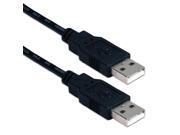 QVS CC2208C 03 3 ft. USB 2.0 High Speed Type A Male to Male Black Cable