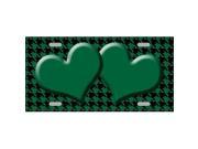 Smart Blonde LP 4575 Green Black Houndstooth With Green Center Hearts Metal Novelty License Plate