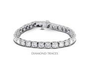 Diamond Traces D SB846 400 1994 14K White Gold 4 Prong Setting 4.00 Carat Total Natural Diamonds Tennis Bracelet