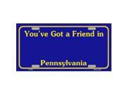 Smart Blonde LP 4559 Pennsylvania Novelty State Background Blank Metal License Plate