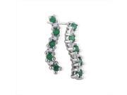 SuperJeweler 10K 0.5 Ct. Emerald And Diamond Earrings White Gold