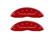 MGP Caliper Covers 10229SXPLRD Explorer Red Caliper Covers Engraved Front Rear Set of 4