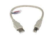 QVS CC2209 01 1 ft. USB 2.0 High Speed Type A Male to B Male Beige Cable