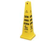 Rubbermaid Commercial Products 6276YEL Multilingual Safety Cone Caution Yellow