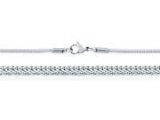 Doma Jewellery SSSSN06120 Stainless Steel Necklace Square Fox Tail Style 1.5 mm. Length 18 1 20 in.