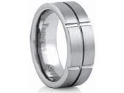 Doma Jewellery SSTCR03710.5 Tungsten Carbide Ring 8 mm. Wide Size 10.5